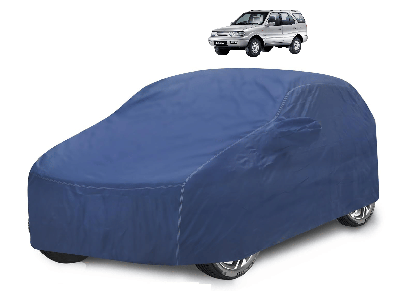     			Mockhe Car Body Cover for Tata All Car Models With Mirror Pocket ( Pack of 1 ) , Blue