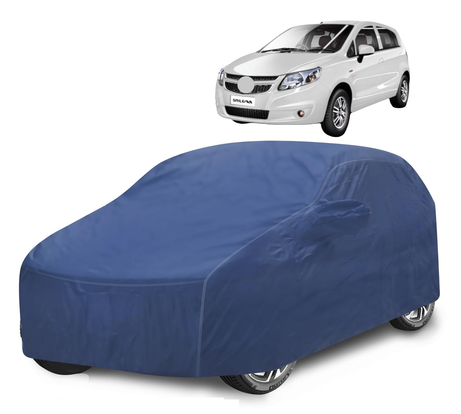     			Mockhe Car Body Cover for Chevrolet All Car Models With Mirror Pocket ( Pack of 1 ) , Blue