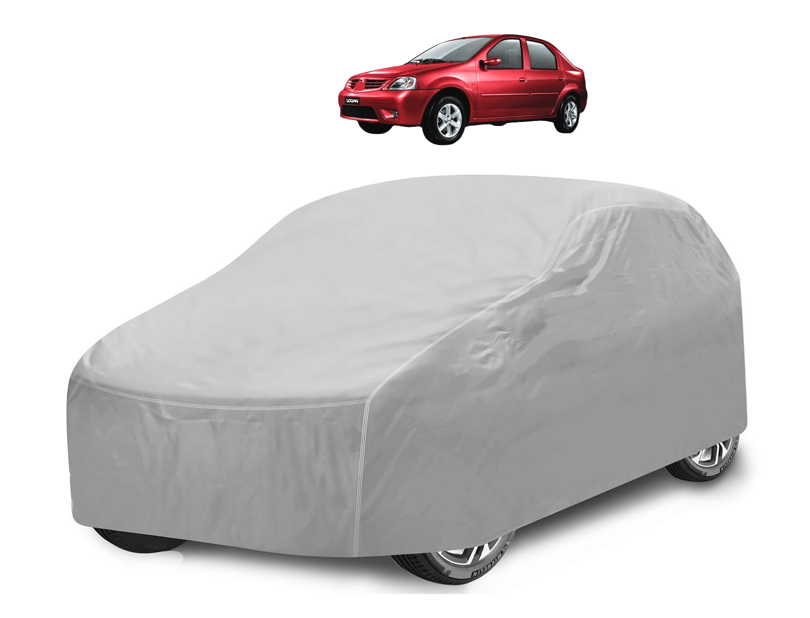     			Mockhe Car Body Cover for Mahindra All Car Models With Mirror Pocket ( Pack of 1 ) , Silver