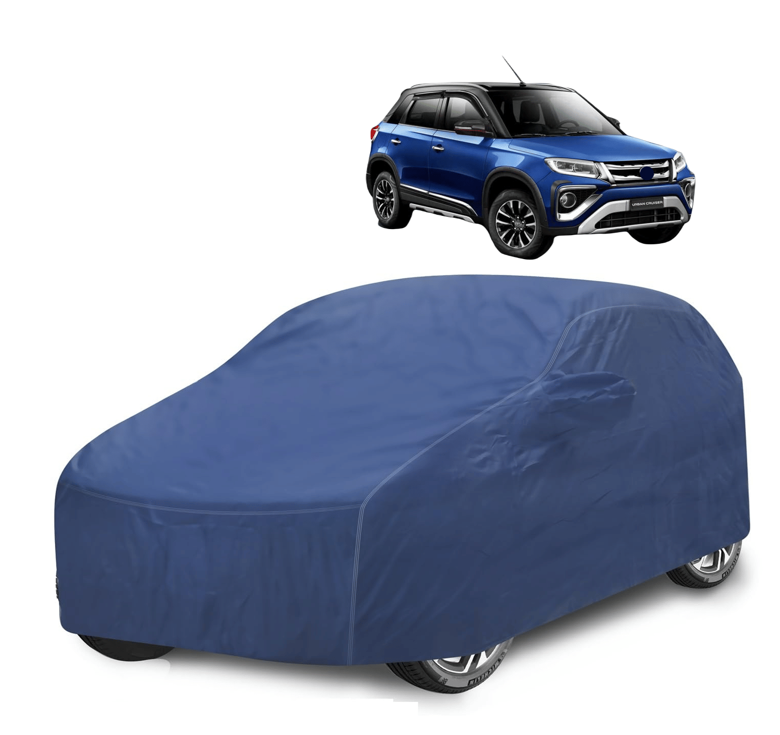     			Mockhe Car Body Cover for Toyota All Car Models With Mirror Pocket ( Pack of 1 ) , Blue