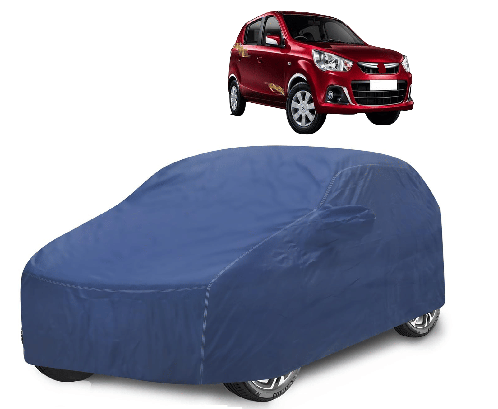     			Mockhe Car Body Cover for Maruti Suzuki All Car Models With Mirror Pocket ( Pack of 1 ) , Blue