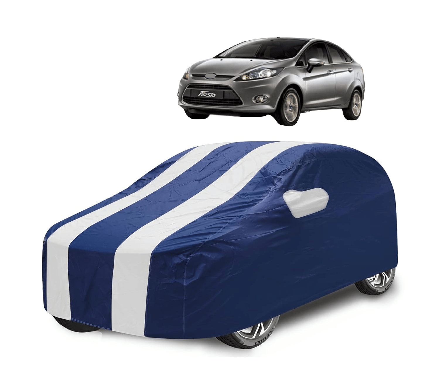     			Mockhe Car Body Cover for Ford All Car Models With Mirror Pocket ( Pack of 1 ) , White