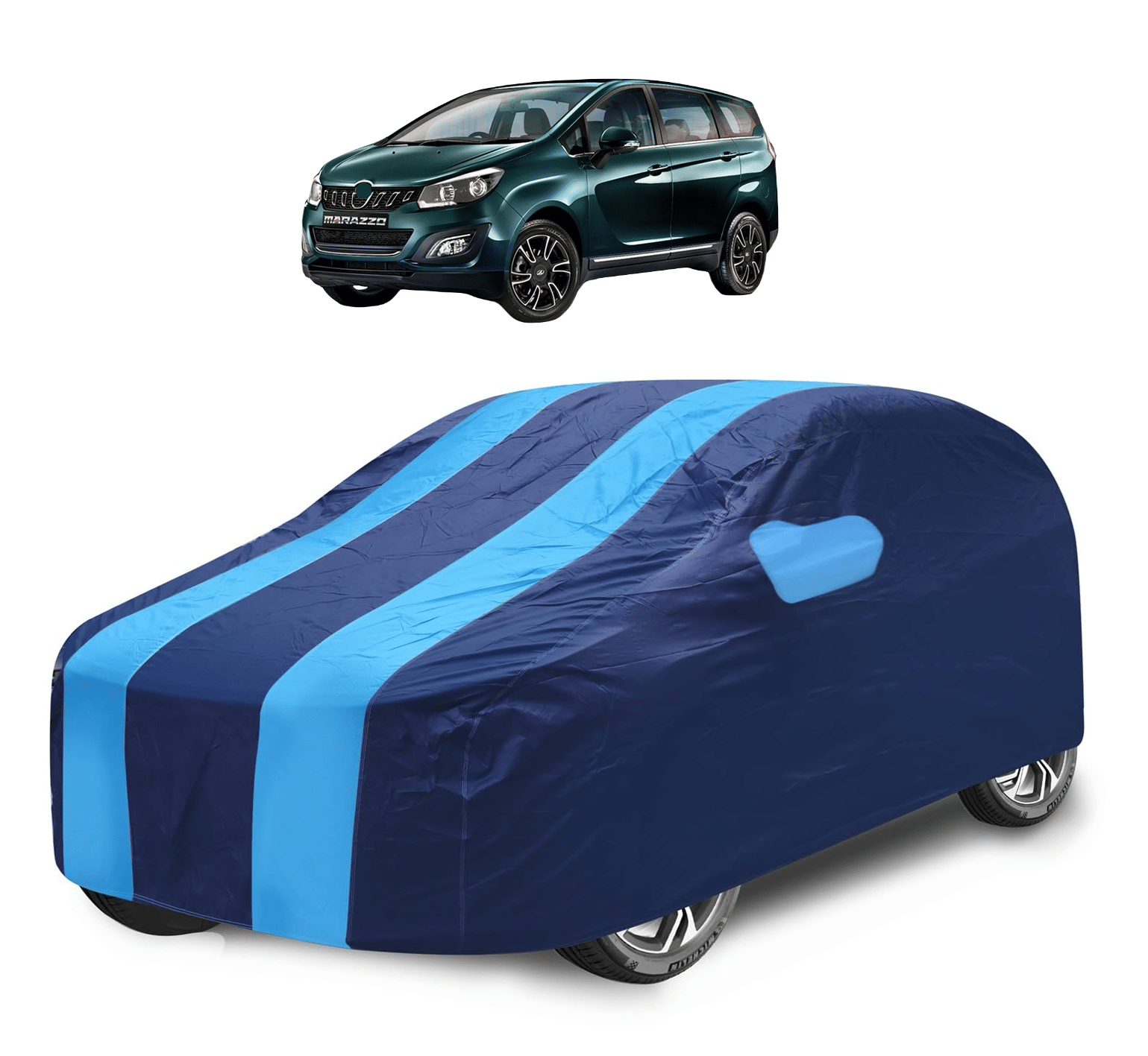     			Mockhe Car Body Cover for Mahindra All Car Models With Mirror Pocket ( Pack of 1 ) , Blue