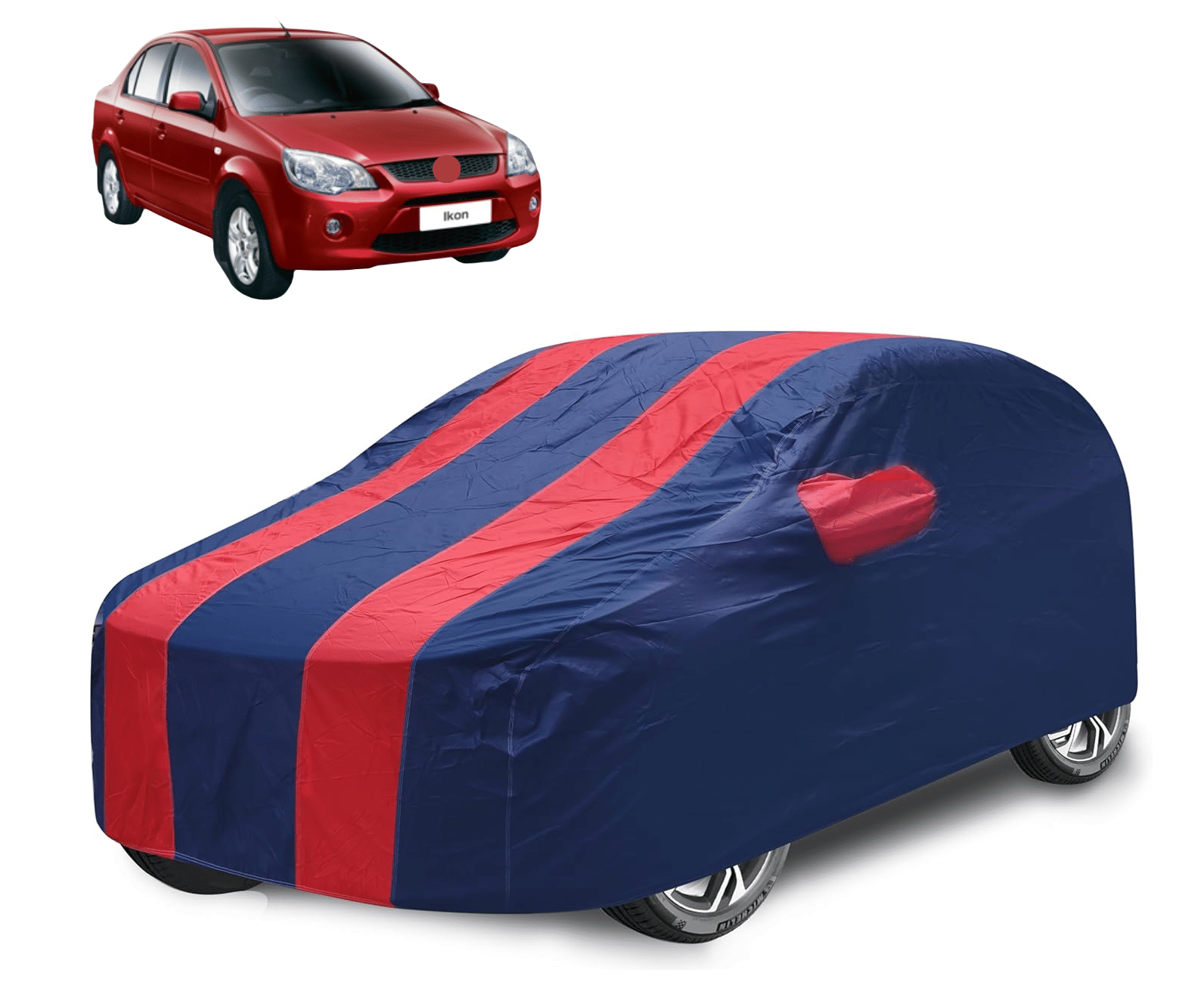     			Mockhe Car Body Cover for Ford All Car Models With Mirror Pocket ( Pack of 1 ) , Red