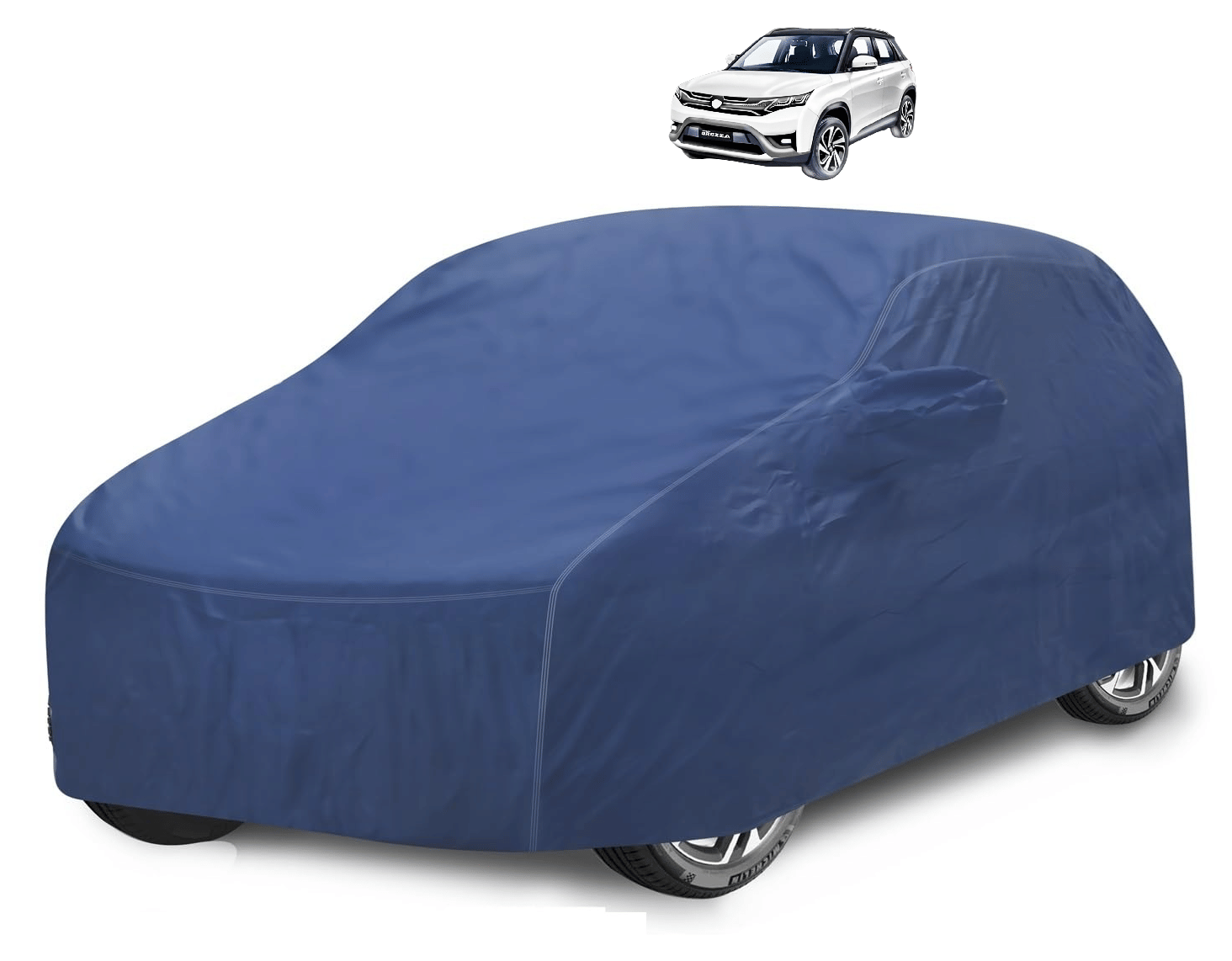     			Mockhe Car Body Cover for Maruti Suzuki All Car Models With Mirror Pocket ( Pack of 1 ) , Blue
