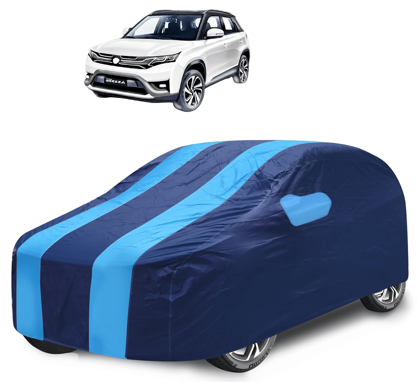     			Mockhe Car Body Cover for Maruti Suzuki All Car Models With Mirror Pocket ( Pack of 1 ) , Blue
