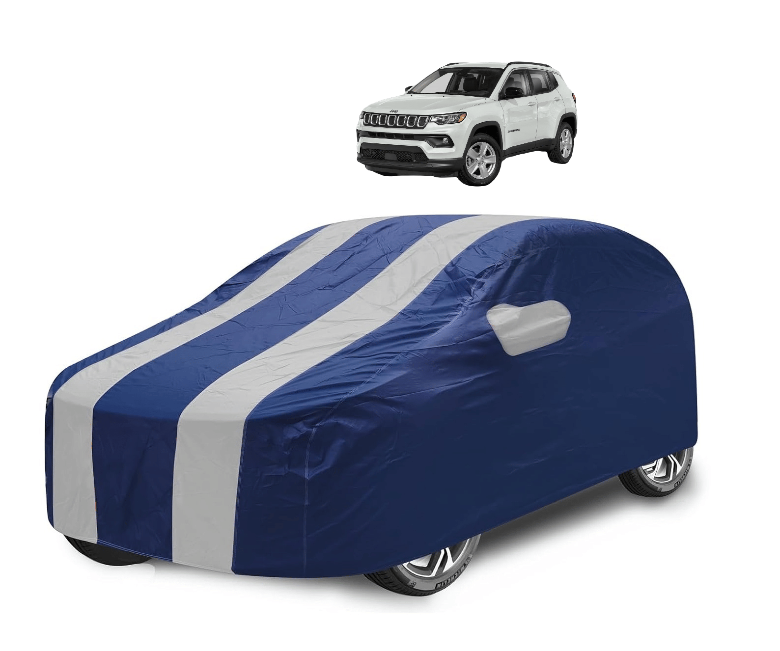     			Mockhe Car Body Cover for Jeep All Car Models With Mirror Pocket ( Pack of 1 ) , Silver
