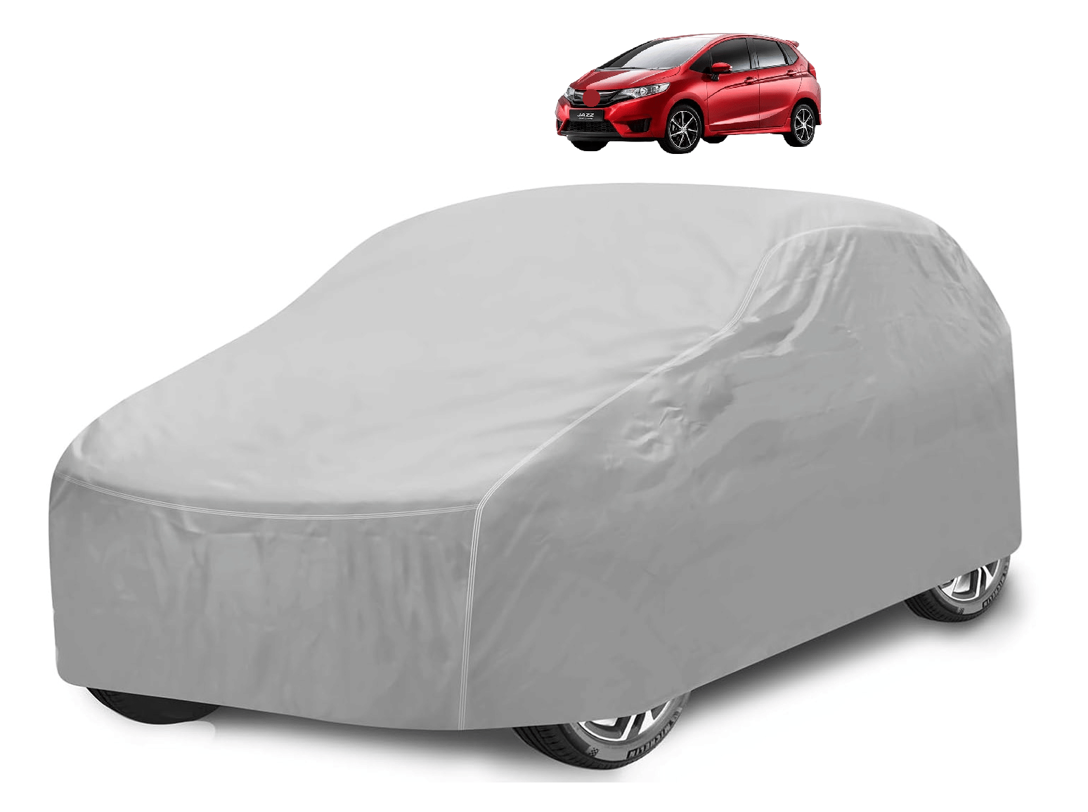     			Mockhe Car Body Cover for Honda All Car Models With Mirror Pocket ( Pack of 1 ) , Silver