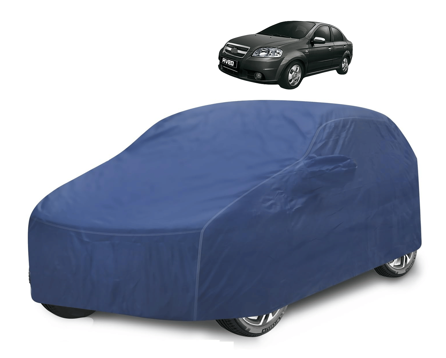     			Mockhe Car Body Cover for Chevrolet All Car Models With Mirror Pocket ( Pack of 1 ) , Blue