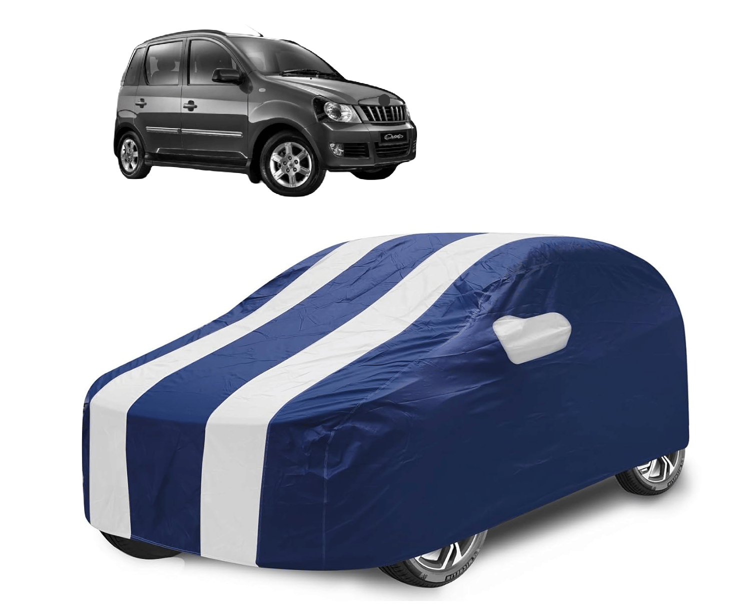     			Mockhe Car Body Cover for Mahindra All Car Models With Mirror Pocket ( Pack of 1 ) , White
