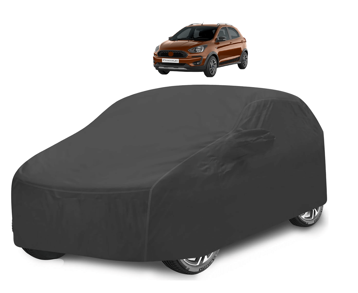     			Mockhe Car Body Cover for Ford All Car Models With Mirror Pocket ( Pack of 1 ) , Grey