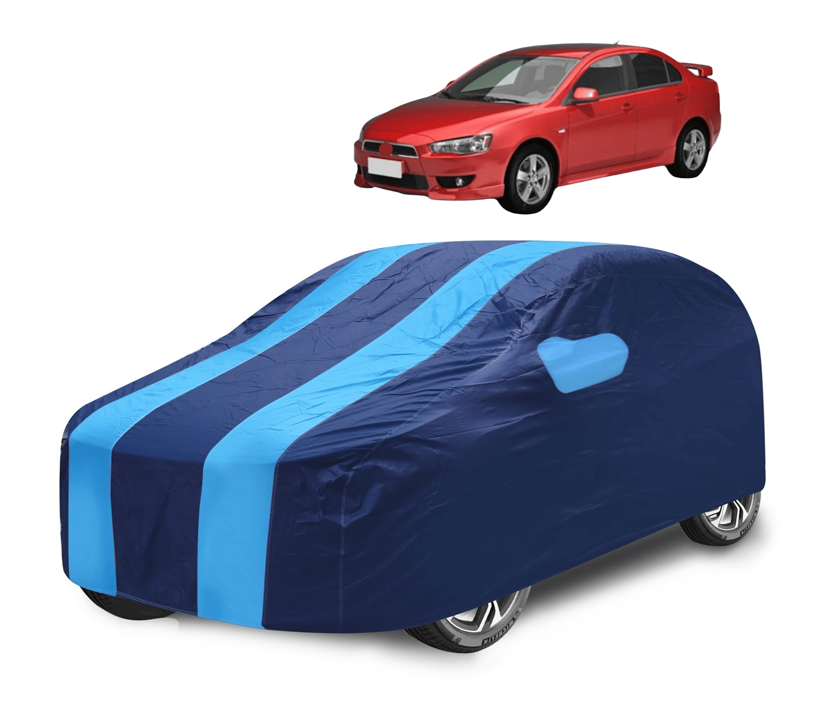     			Mockhe Car Body Cover for Mitsubishi All Car Models With Mirror Pocket ( Pack of 1 ) , Blue