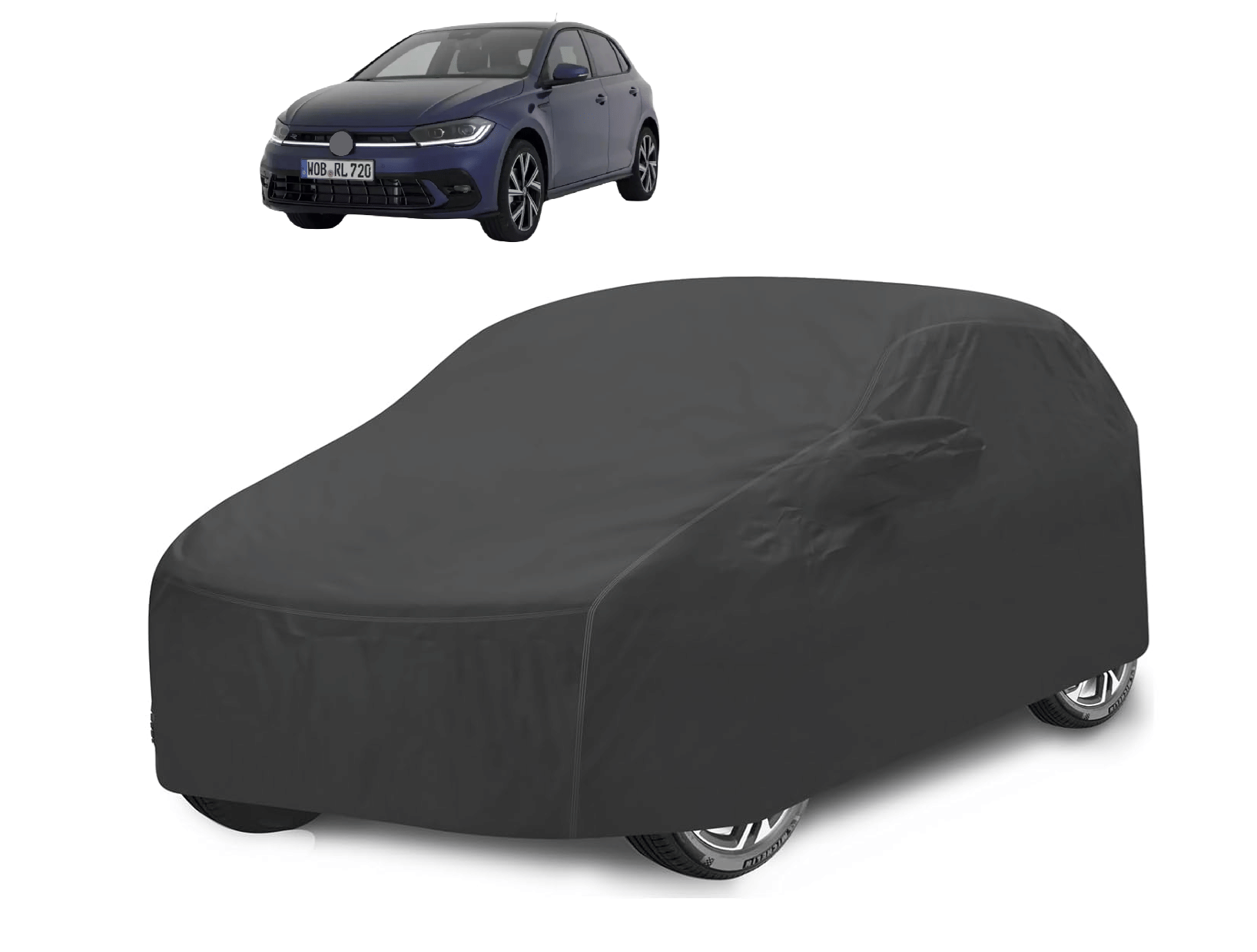     			Mockhe Car Body Cover for Volkswagen All Car Models With Mirror Pocket ( Pack of 1 ) , Grey