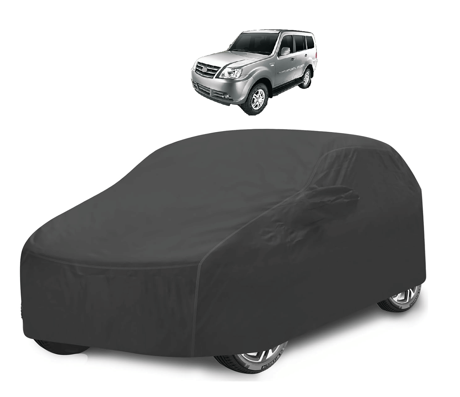     			Mockhe Car Body Cover for Tata All Car Models With Mirror Pocket ( Pack of 1 ) , Grey
