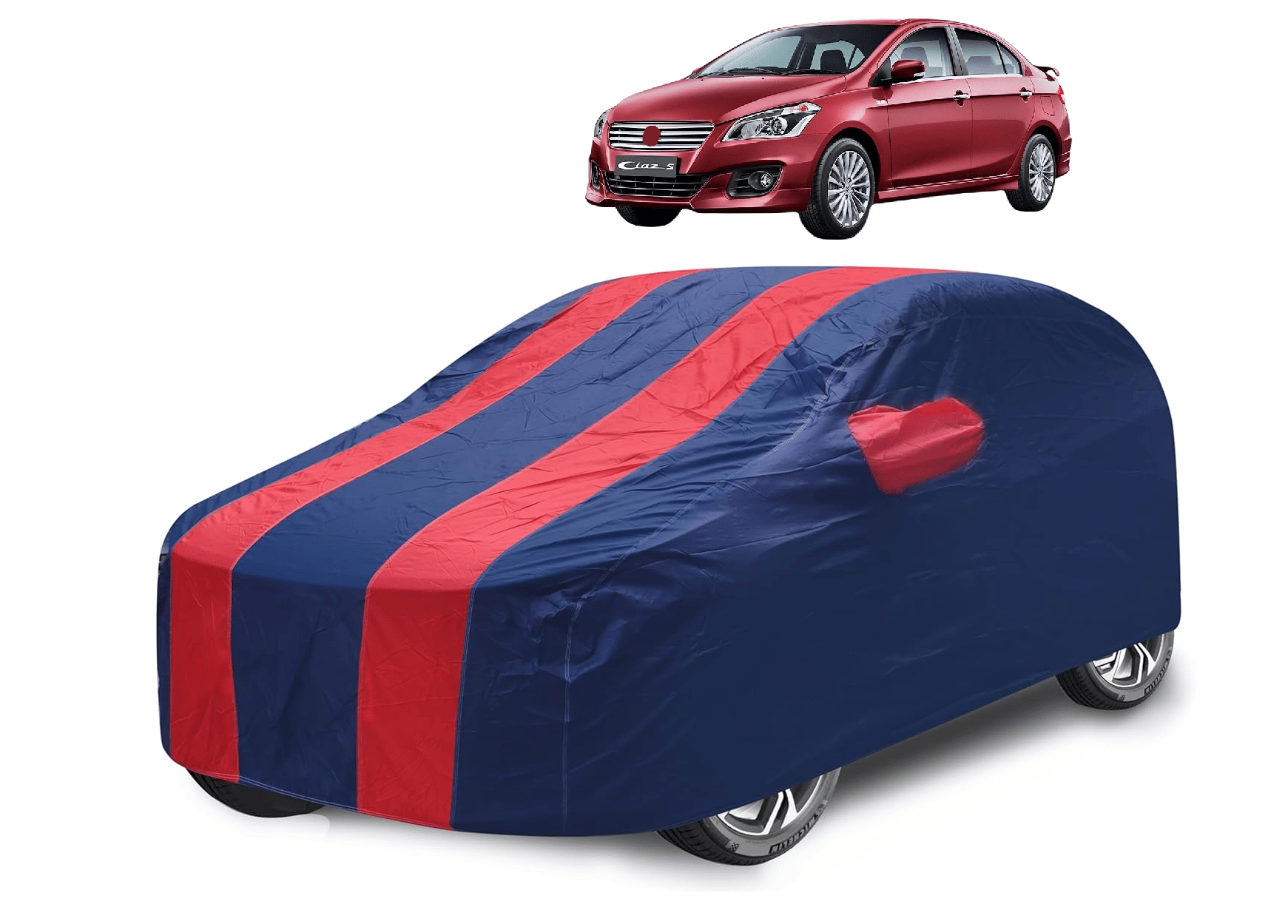     			Mockhe Car Body Cover for Maruti Suzuki All Car Models With Mirror Pocket ( Pack of 1 ) , Red