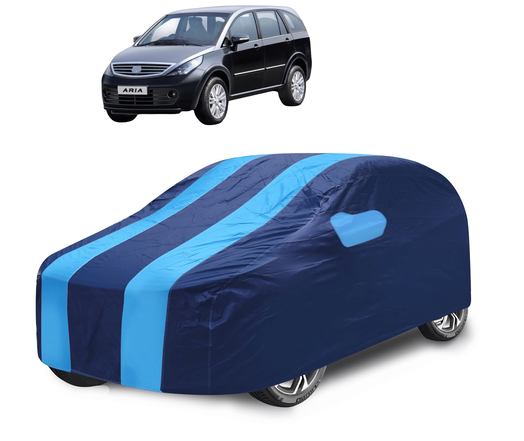     			Mockhe Car Body Cover for Tata All Car Models With Mirror Pocket ( Pack of 1 ) , Blue