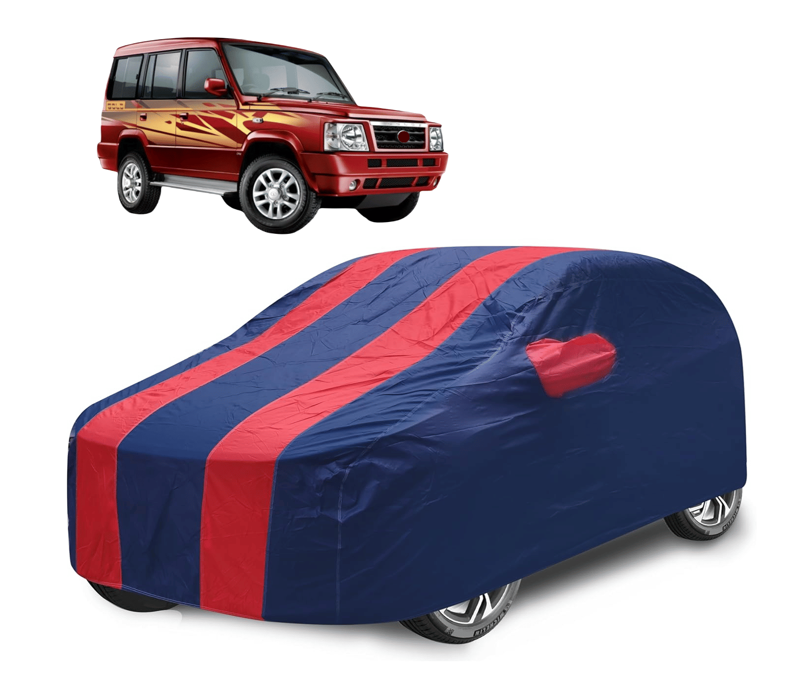     			Mockhe Car Body Cover for Tata All Car Models With Mirror Pocket ( Pack of 1 ) , Red