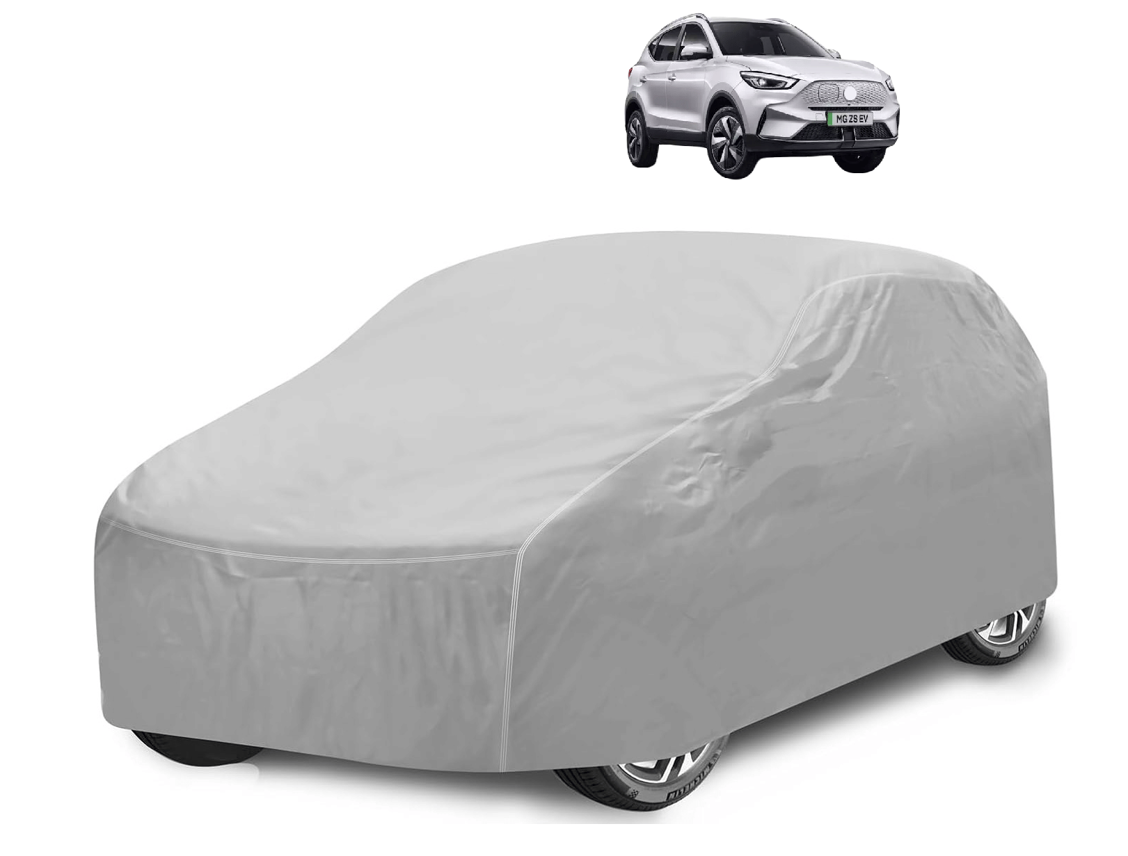     			Mockhe Car Body Cover for Premier All Car Models With Mirror Pocket ( Pack of 1 ) , Silver