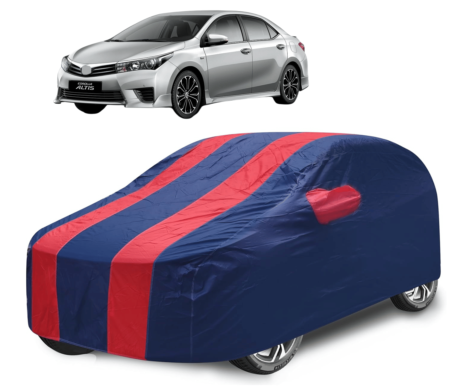     			Mockhe Car Body Cover for Toyota All Car Models With Mirror Pocket ( Pack of 1 ) , Red