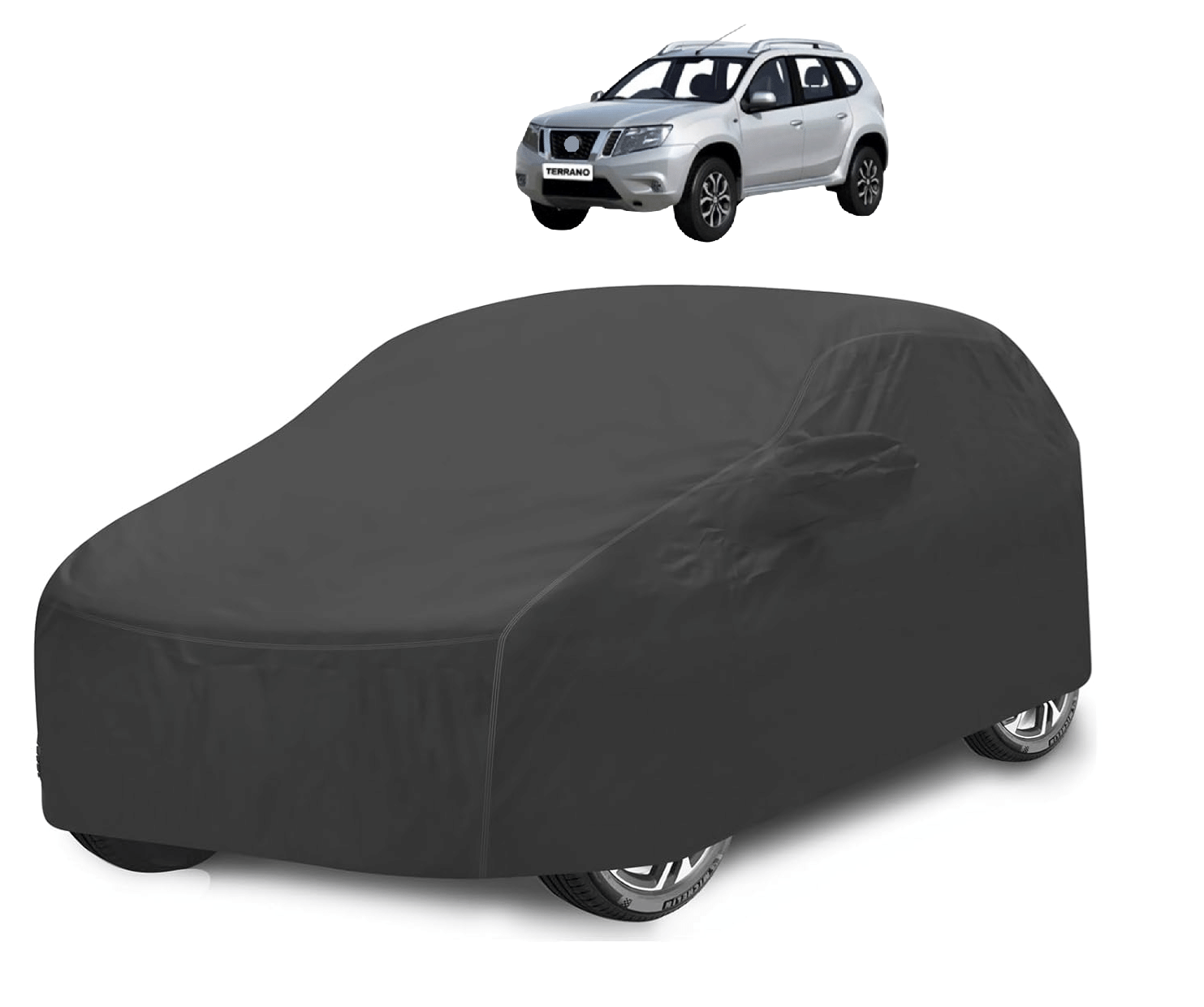     			Mockhe Car Body Cover for Nissan All Car Models With Mirror Pocket ( Pack of 1 ) , Grey
