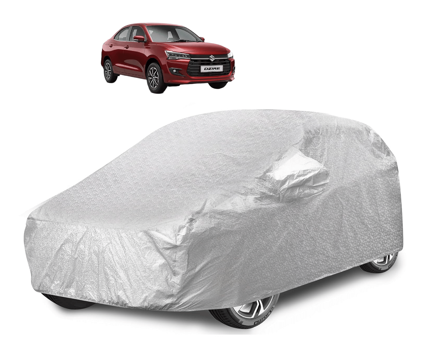     			Mockhe Car Body Cover for Maruti Suzuki All Car Models With Mirror Pocket ( Pack of 1 ) , Silver