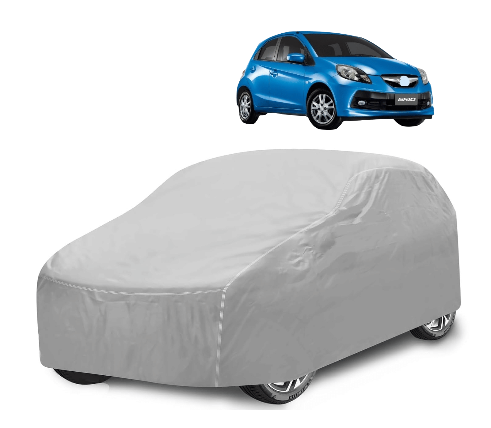     			Mockhe Car Body Cover for Honda All Car Models With Mirror Pocket ( Pack of 1 ) , Silver