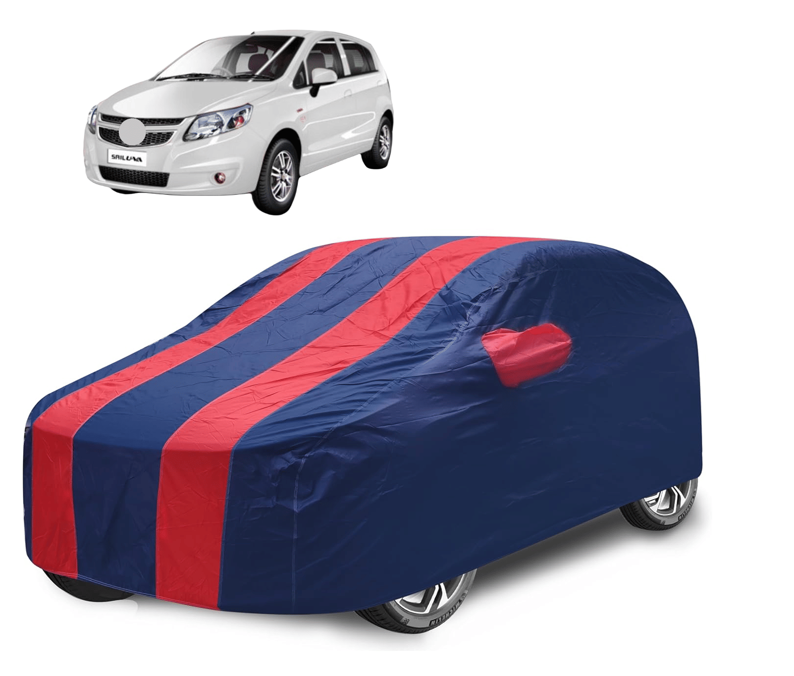     			Mockhe Car Body Cover for Chevrolet All Car Models With Mirror Pocket ( Pack of 1 ) , Red