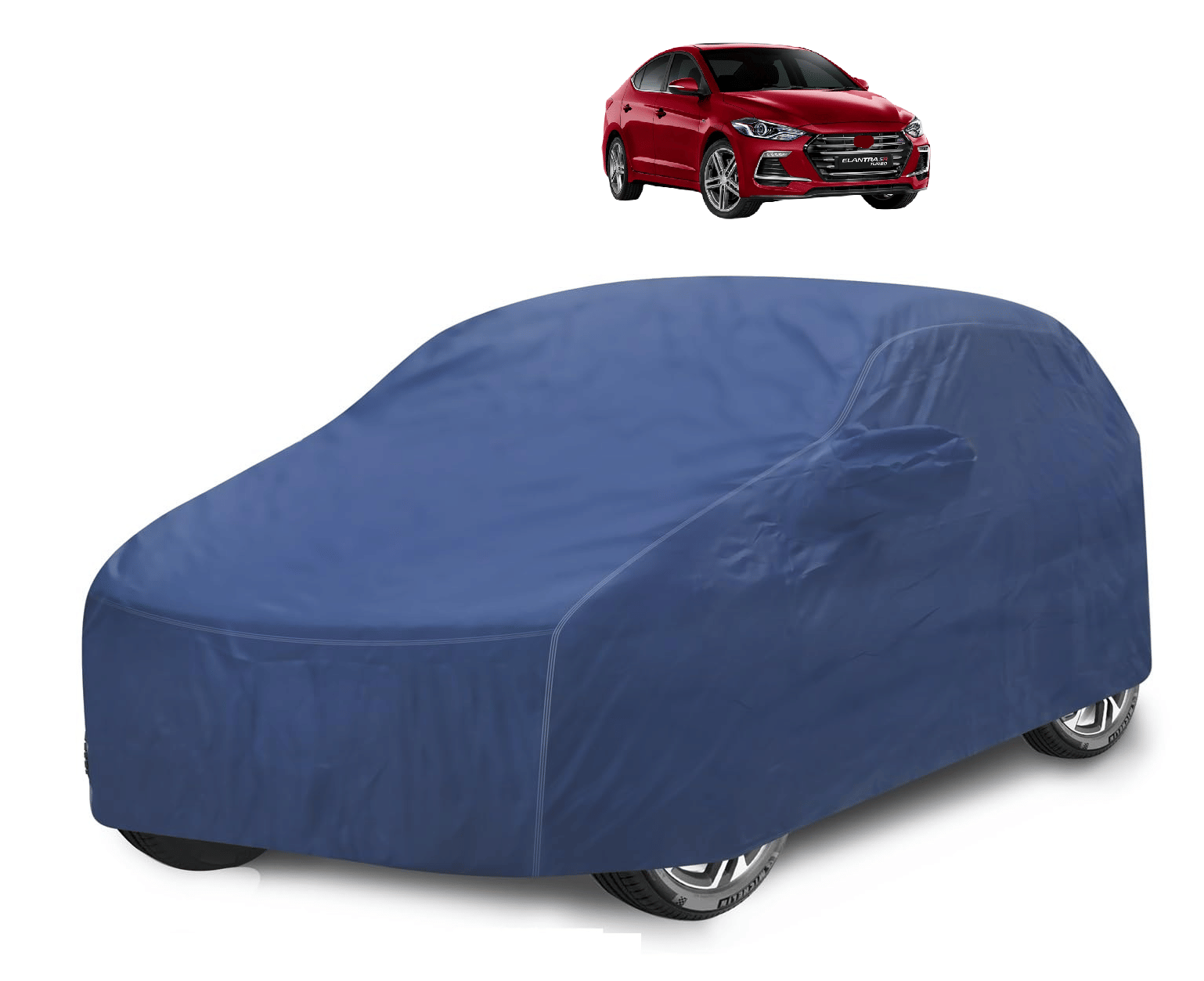     			Mockhe Car Body Cover for Hyundai All Car Models With Mirror Pocket ( Pack of 1 ) , Blue