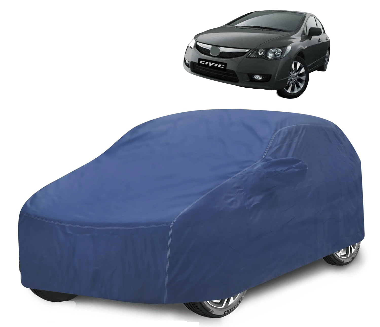     			Mockhe Car Body Cover for Honda All Car Models With Mirror Pocket ( Pack of 1 ) , Blue