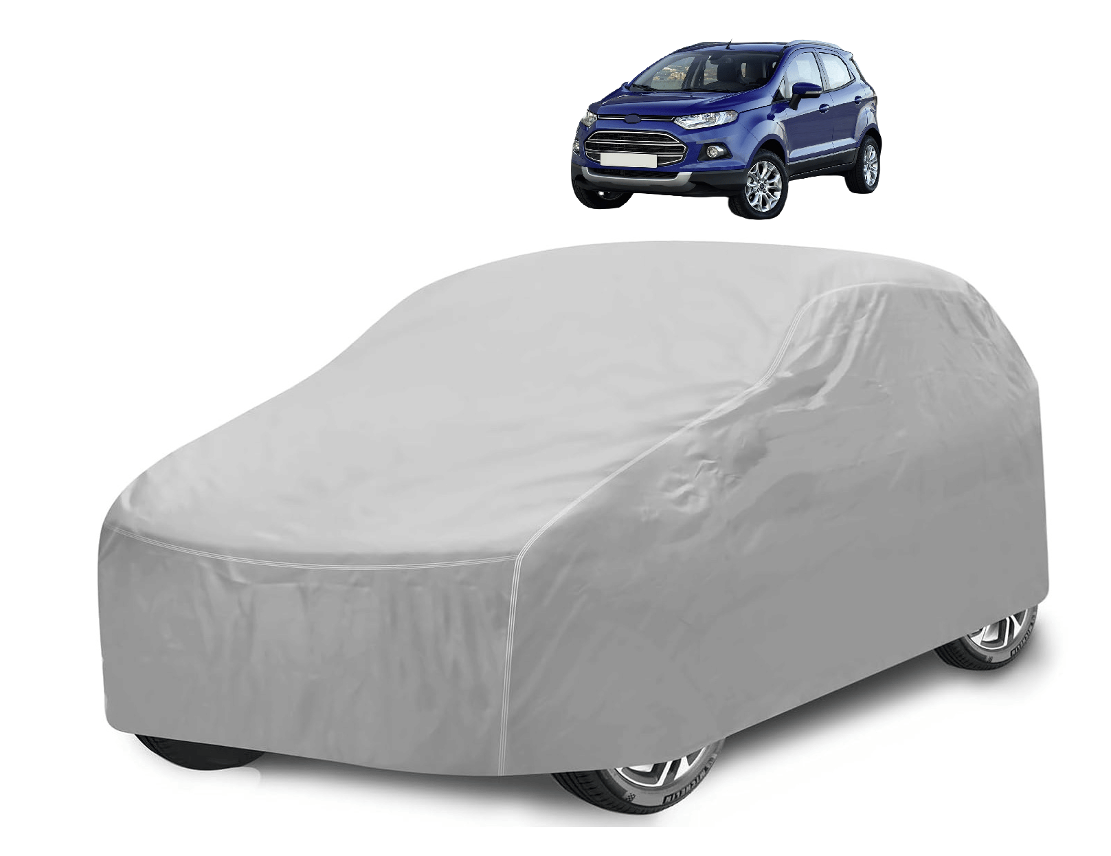     			Mockhe Car Body Cover for Ford All Car Models With Mirror Pocket ( Pack of 1 ) , Silver