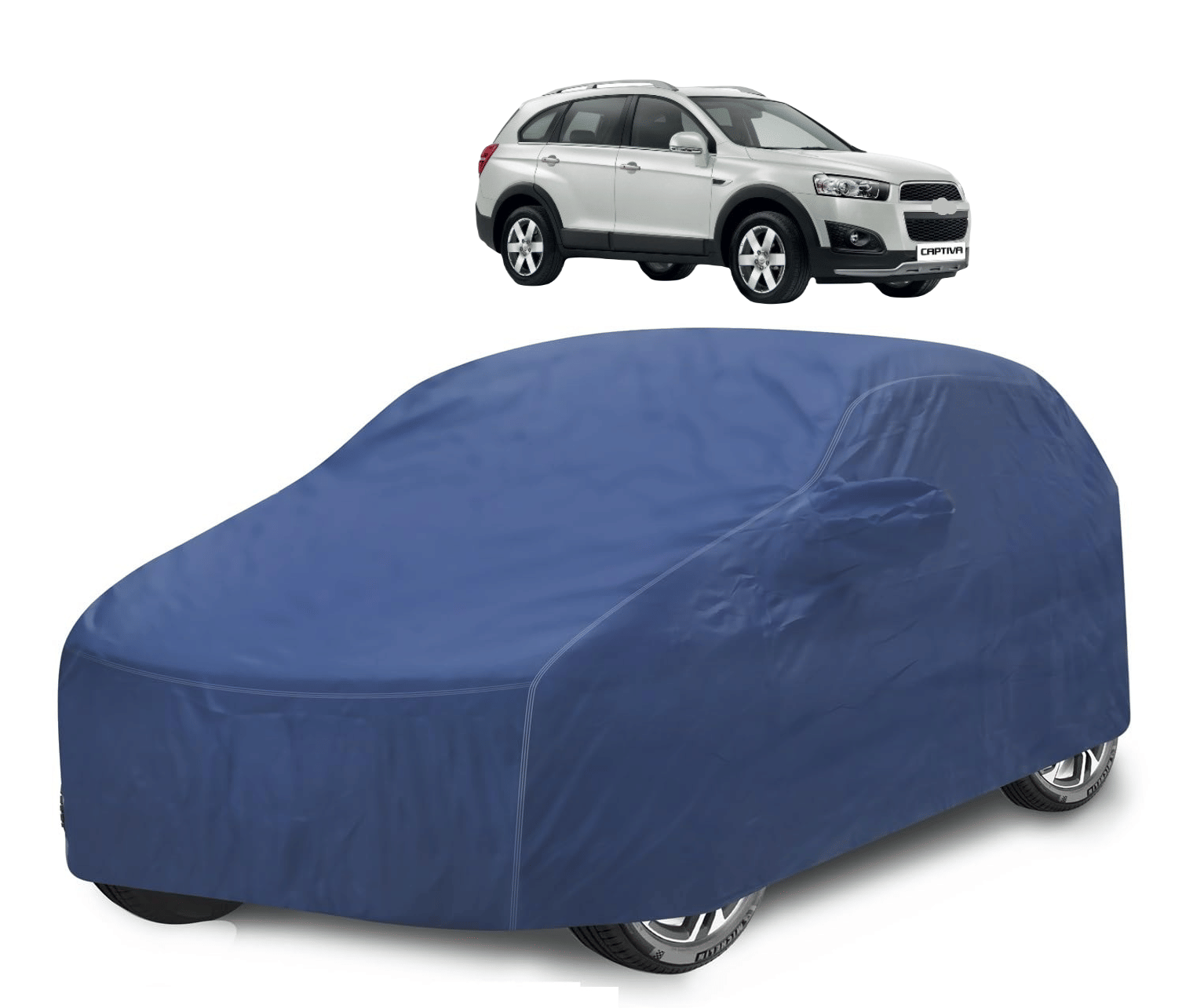     			Mockhe Car Body Cover for Chevrolet All Car Models With Mirror Pocket ( Pack of 1 ) , Blue