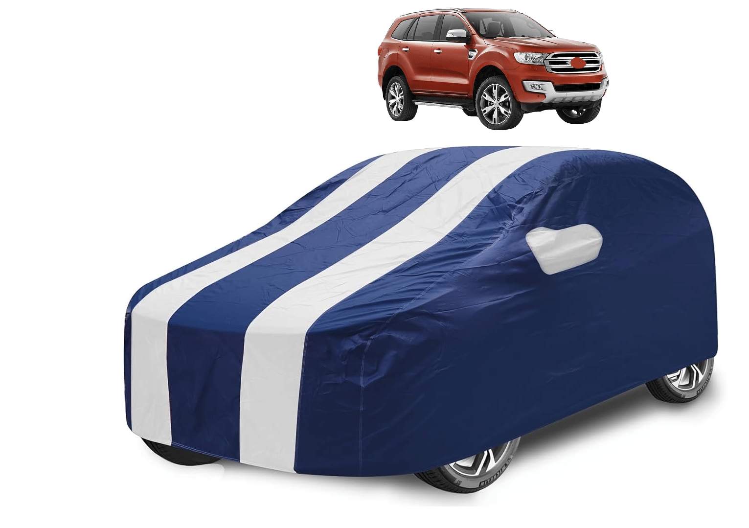     			Mockhe Car Body Cover for Ford All Car Models With Mirror Pocket ( Pack of 1 ) , White