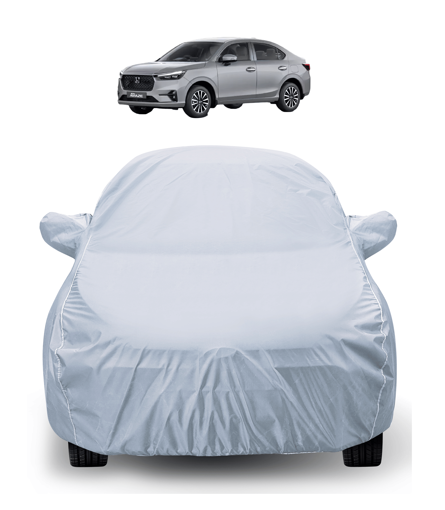     			Mockhe Car Body Cover for Honda All Car Models With Mirror Pocket ( Pack of 1 ) , Silver