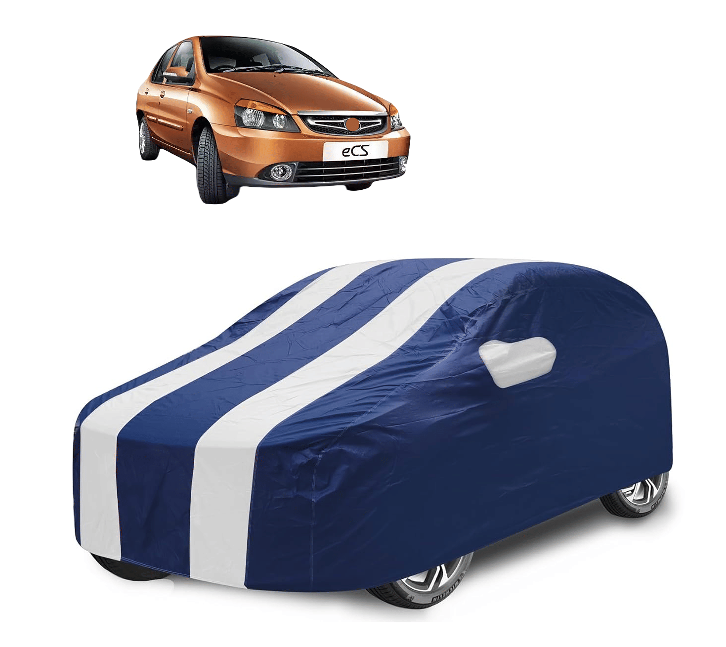    			Mockhe Car Body Cover for Tata All Car Models With Mirror Pocket ( Pack of 1 ) , White
