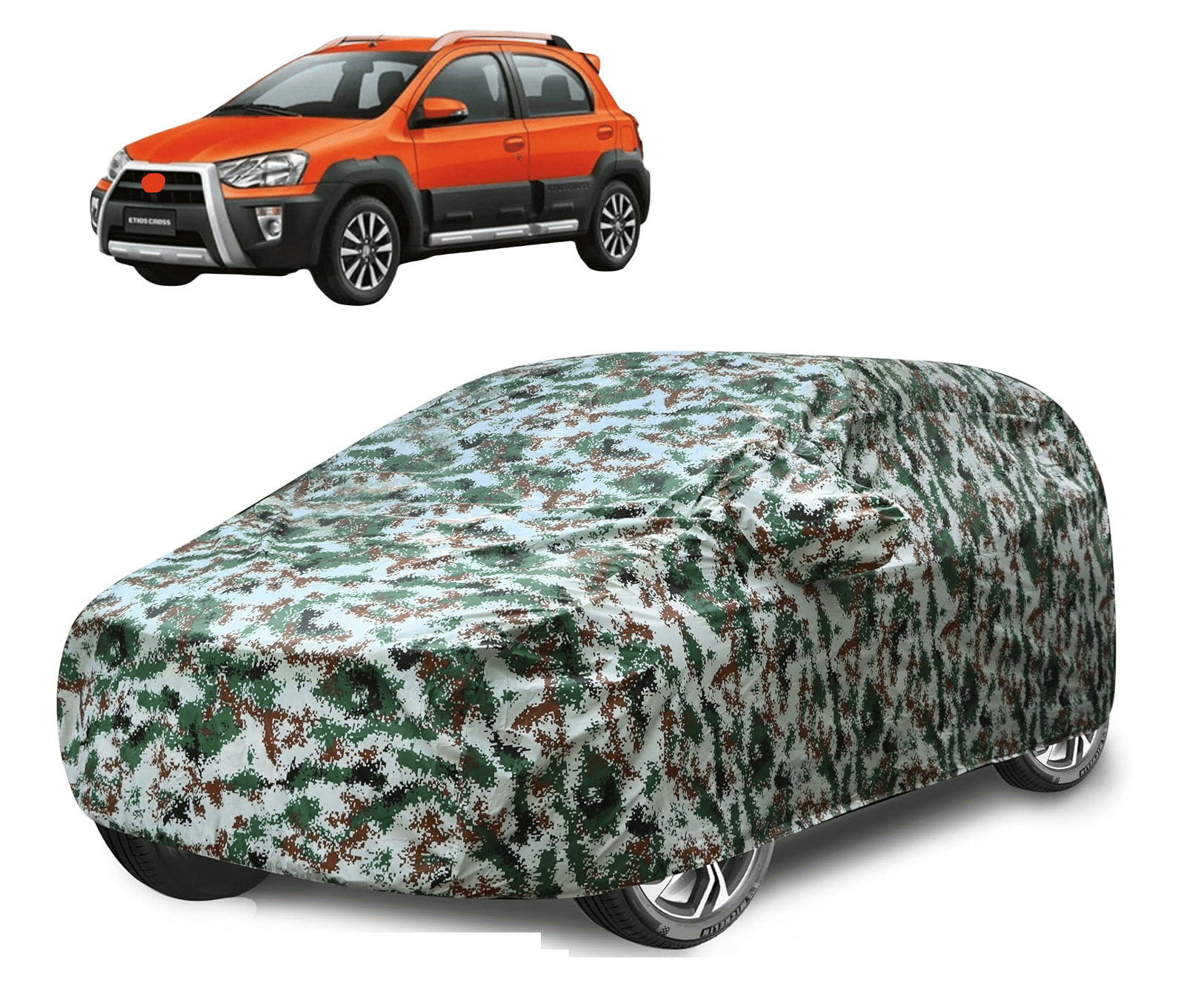     			Mockhe Car Body Cover for Toyota All Car Models With Mirror Pocket ( Pack of 1 ) , Green