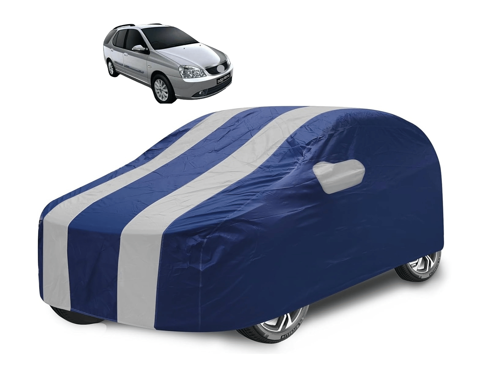     			Mockhe Car Body Cover for Tata All Car Models With Mirror Pocket ( Pack of 1 ) , Silver
