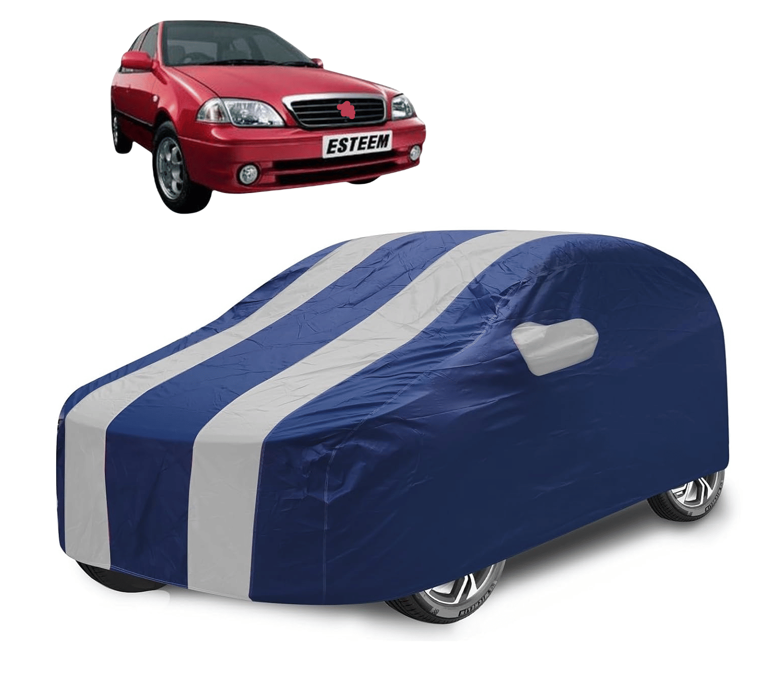     			Mockhe Car Body Cover for Maruti Suzuki All Car Models With Mirror Pocket ( Pack of 1 ) , Silver
