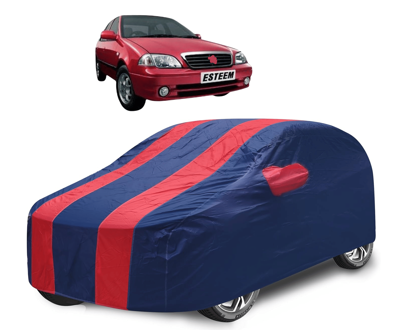     			Mockhe Car Body Cover for Maruti Suzuki All Car Models With Mirror Pocket ( Pack of 1 ) , Red