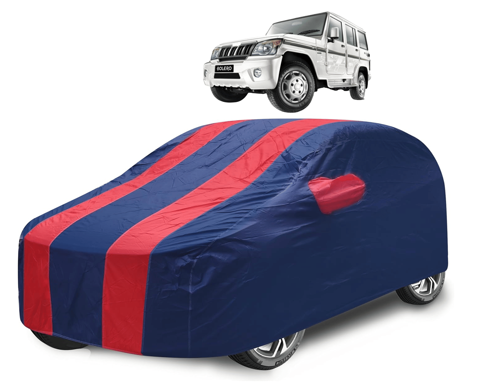     			Mockhe Car Body Cover for Mahindra All Car Models With Mirror Pocket ( Pack of 1 ) , Red