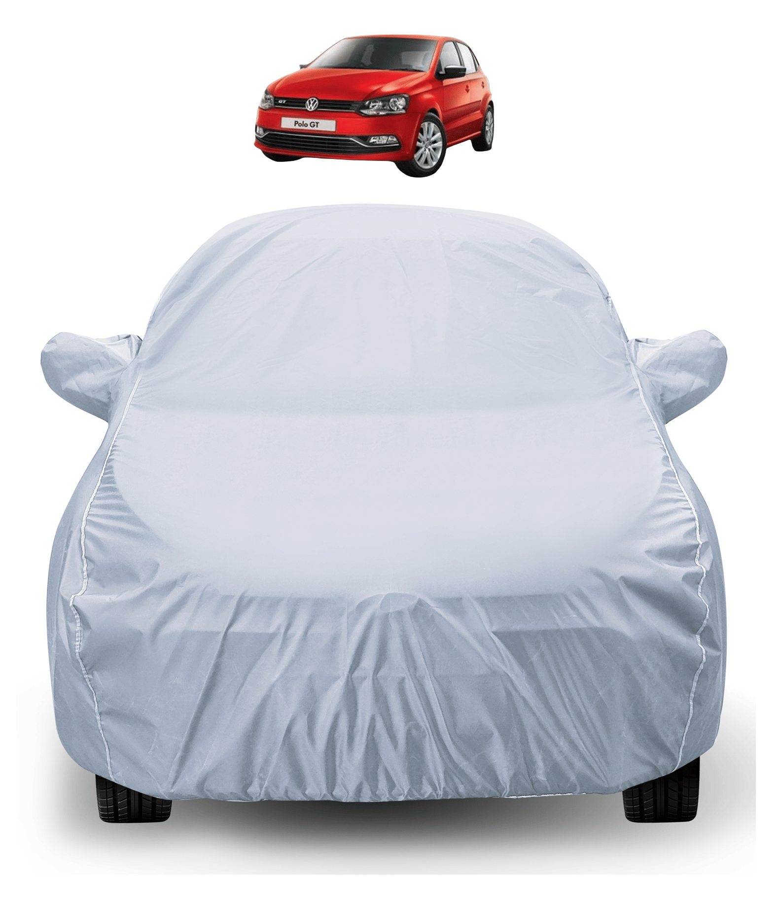     			Mockhe Car Body Cover for Volkswagen All Car Models With Mirror Pocket ( Pack of 1 ) , Silver