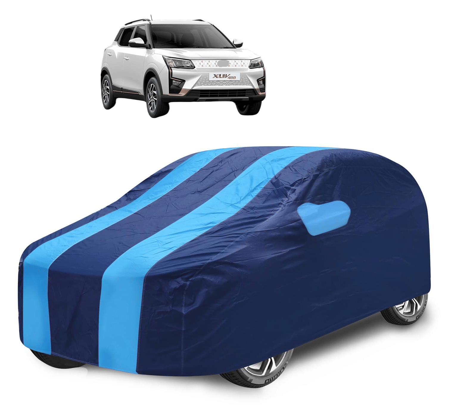     			Mockhe Car Body Cover for Mahindra All Car Models With Mirror Pocket ( Pack of 1 ) , Blue