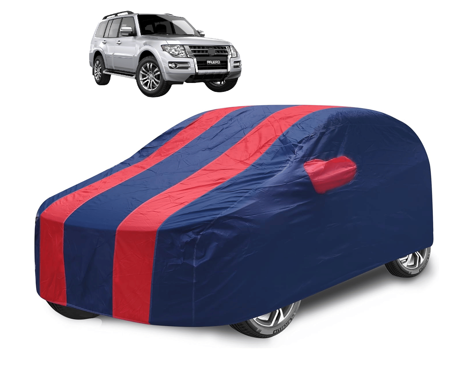     			Mockhe Car Body Cover for Mitsubishi All Car Models With Mirror Pocket ( Pack of 1 ) , Red