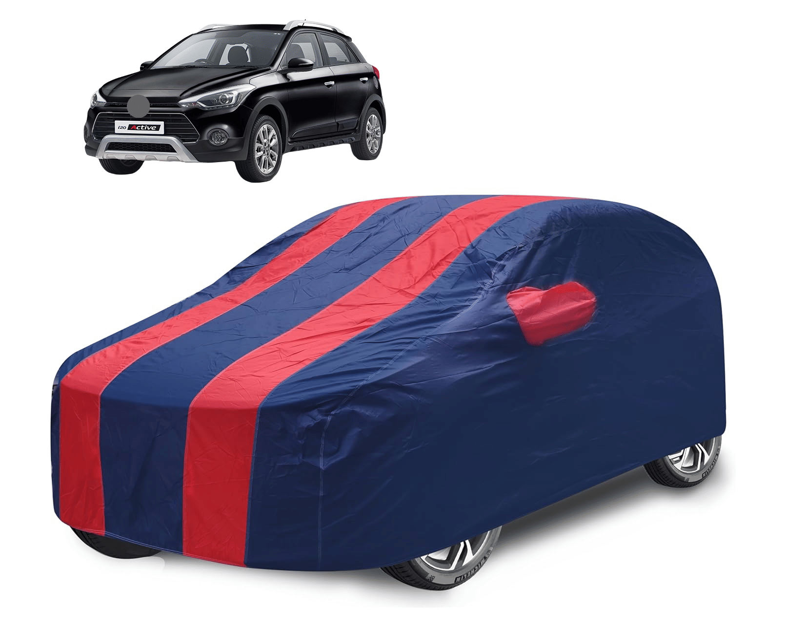     			Mockhe Car Body Cover for Hyundai All Car Models With Mirror Pocket ( Pack of 1 ) , Red