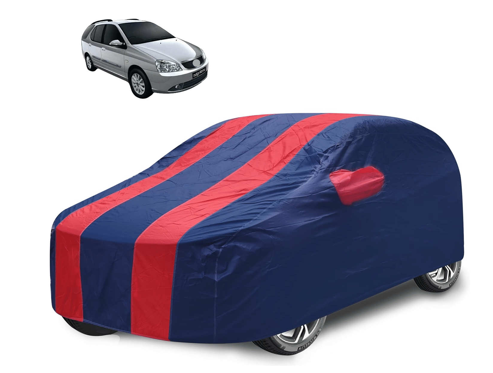     			Mockhe Car Body Cover for Tata All Car Models With Mirror Pocket ( Pack of 1 ) , Red