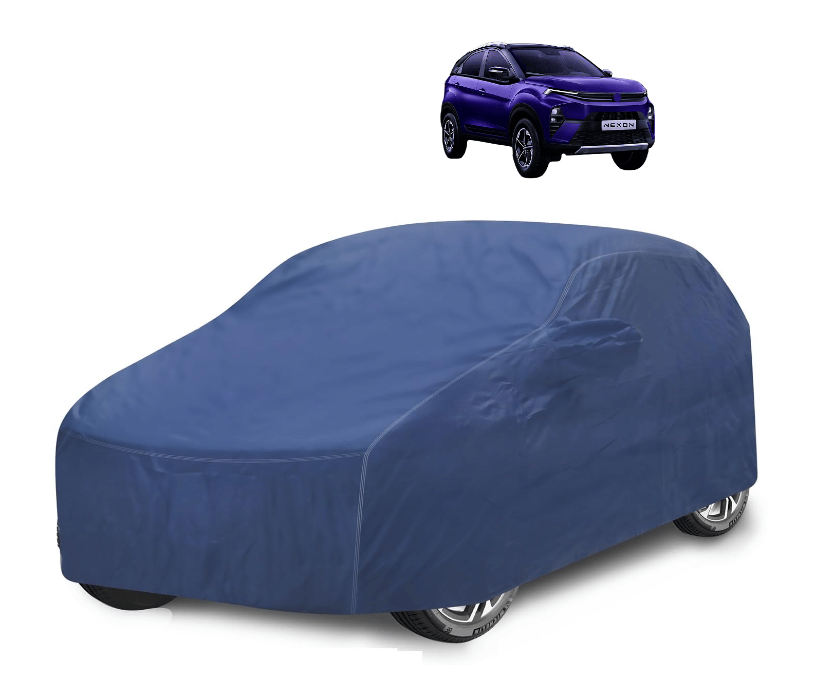     			Mockhe Car Body Cover for Tata All Car Models With Mirror Pocket ( Pack of 1 ) , Blue