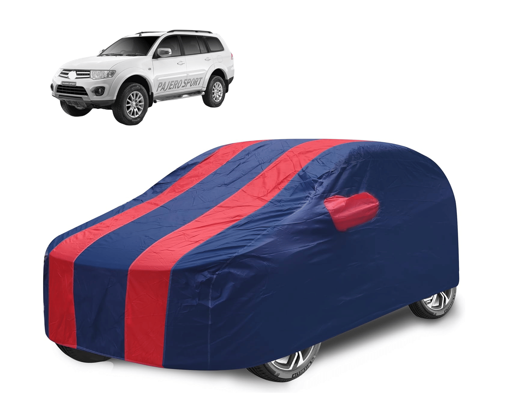     			Mockhe Car Body Cover for Mitsubishi All Car Models With Mirror Pocket ( Pack of 1 ) , Red
