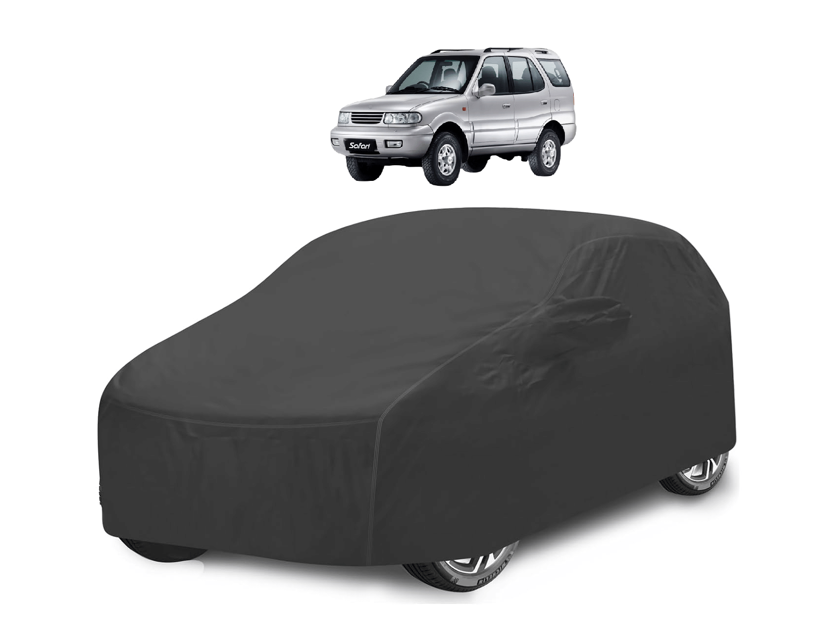     			Mockhe Car Body Cover for Tata All Car Models With Mirror Pocket ( Pack of 1 ) , Grey