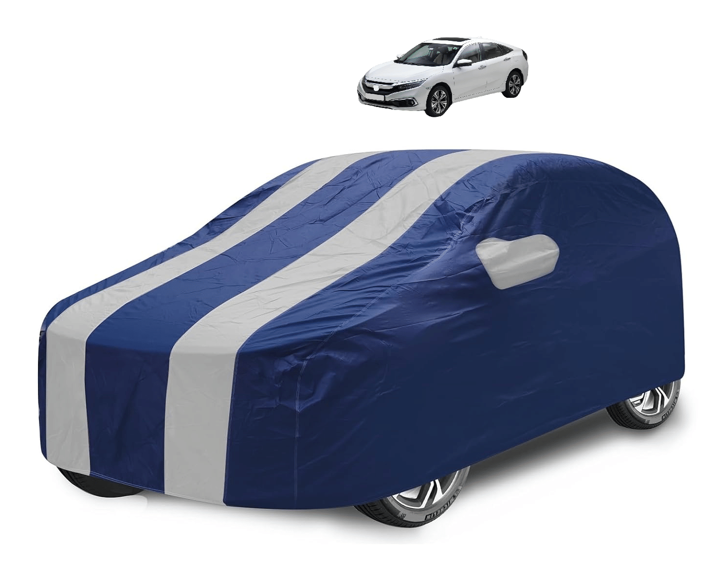     			Mockhe Car Body Cover for Honda All Car Models With Mirror Pocket ( Pack of 1 ) , Silver