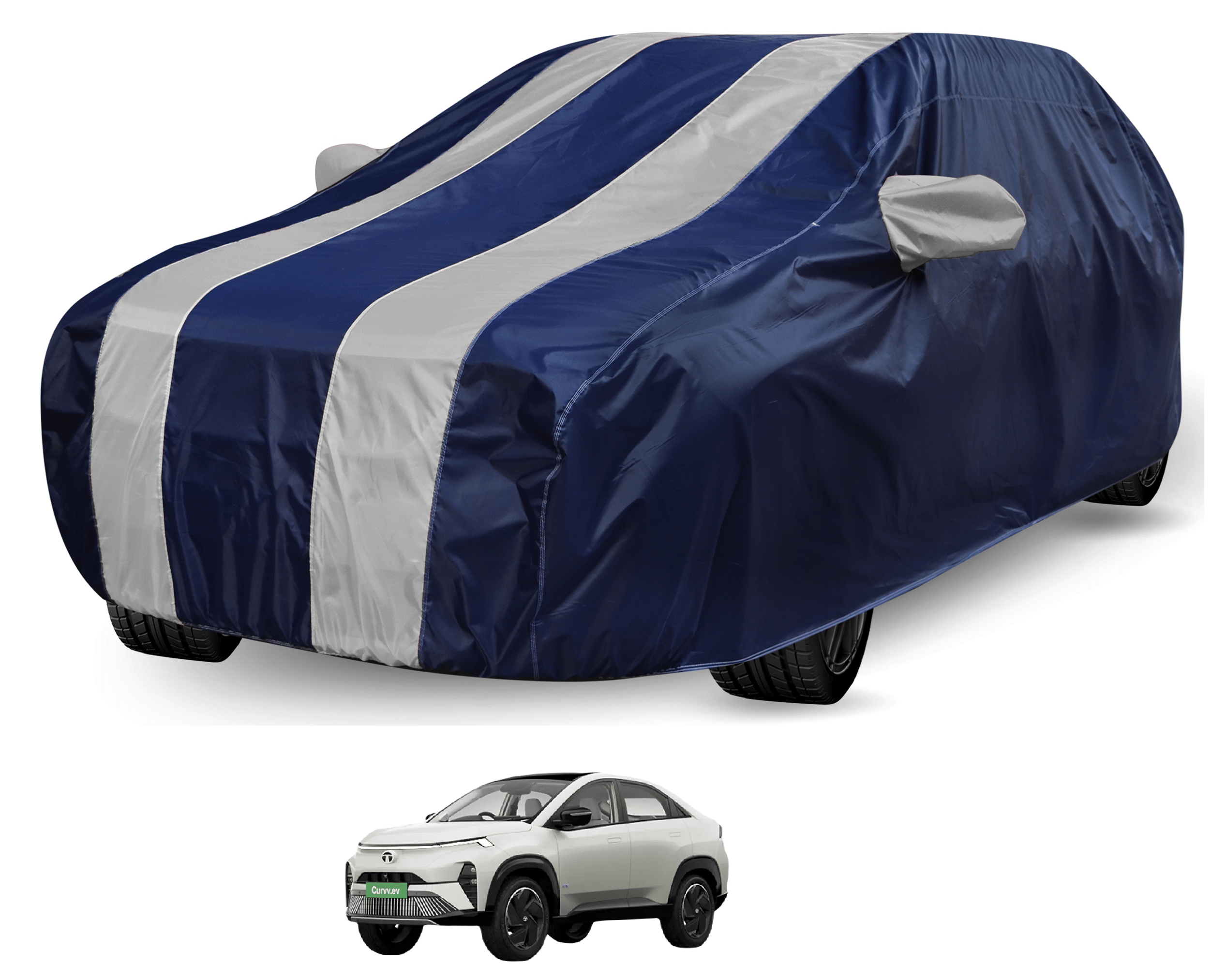     			Mockhe Car Body Cover for Tata All Car Models With Mirror Pocket ( Pack of 1 ) , Blue