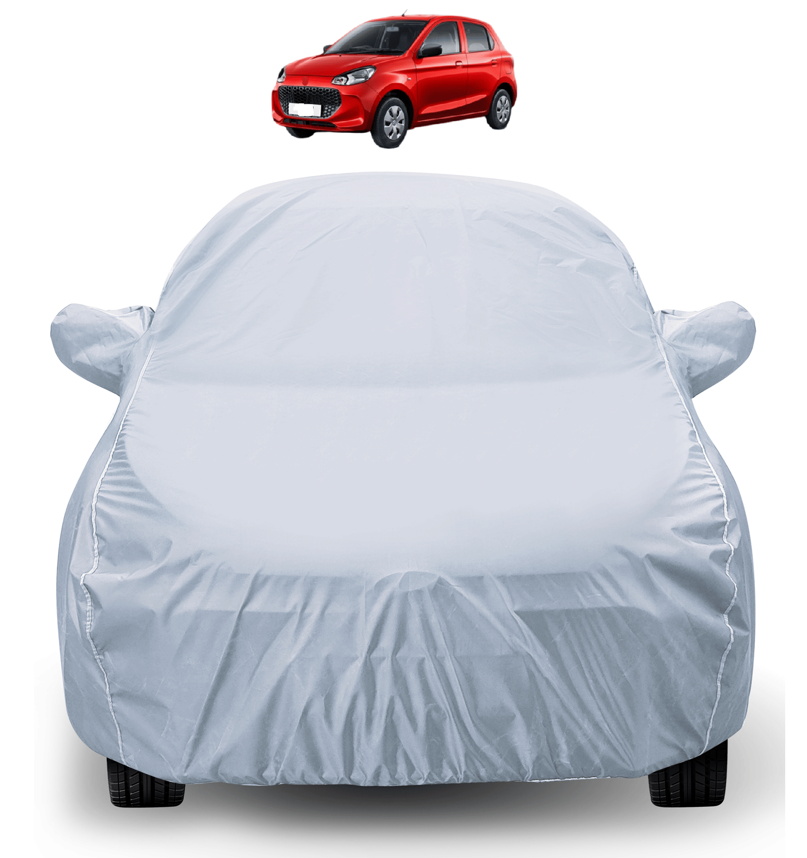     			Mockhe Car Body Cover for Maruti Suzuki All Car Models With Mirror Pocket ( Pack of 1 ) , Silver